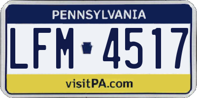 PA license plate LFM4517