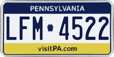 PA license plate LFM4522