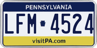 PA license plate LFM4524