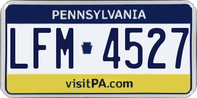 PA license plate LFM4527