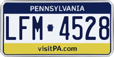 PA license plate LFM4528