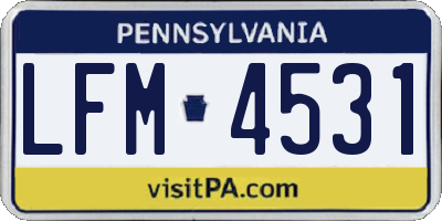 PA license plate LFM4531