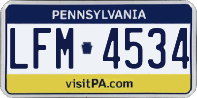 PA license plate LFM4534