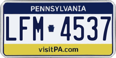 PA license plate LFM4537