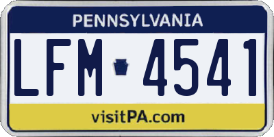 PA license plate LFM4541