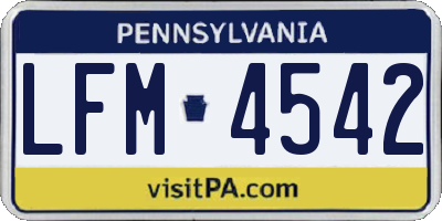PA license plate LFM4542