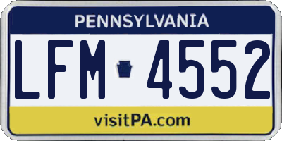 PA license plate LFM4552