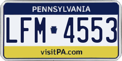 PA license plate LFM4553