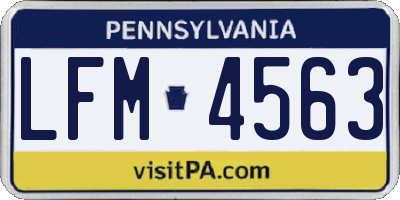 PA license plate LFM4563