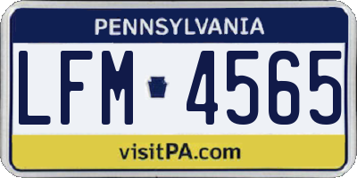 PA license plate LFM4565