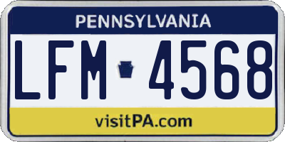 PA license plate LFM4568