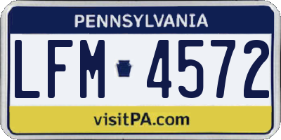 PA license plate LFM4572