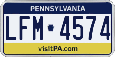 PA license plate LFM4574
