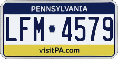 PA license plate LFM4579
