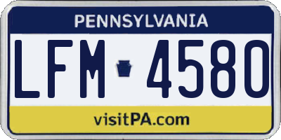 PA license plate LFM4580