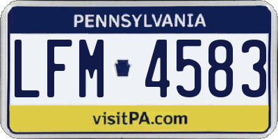 PA license plate LFM4583