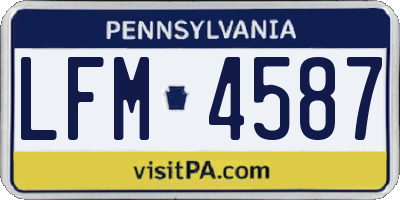 PA license plate LFM4587