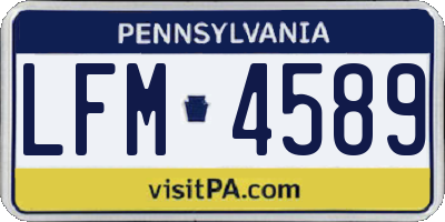 PA license plate LFM4589