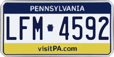 PA license plate LFM4592
