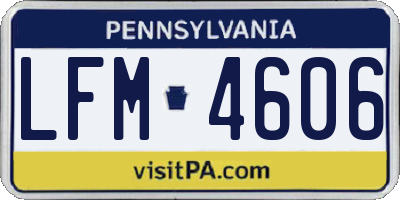 PA license plate LFM4606