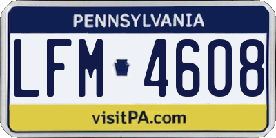 PA license plate LFM4608