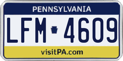 PA license plate LFM4609