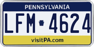 PA license plate LFM4624