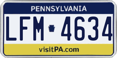 PA license plate LFM4634