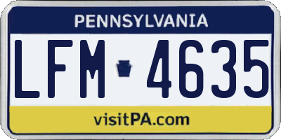 PA license plate LFM4635