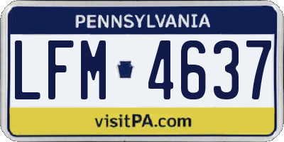 PA license plate LFM4637