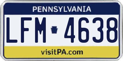 PA license plate LFM4638