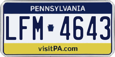 PA license plate LFM4643