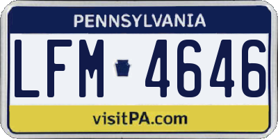 PA license plate LFM4646
