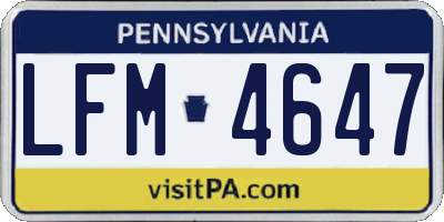 PA license plate LFM4647