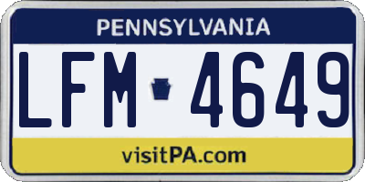 PA license plate LFM4649