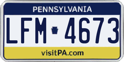 PA license plate LFM4673