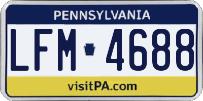 PA license plate LFM4688