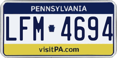 PA license plate LFM4694