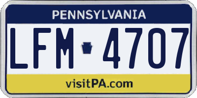 PA license plate LFM4707