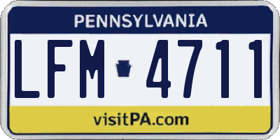 PA license plate LFM4711