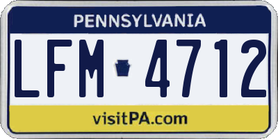 PA license plate LFM4712