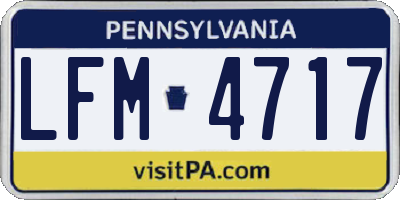 PA license plate LFM4717