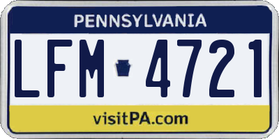 PA license plate LFM4721