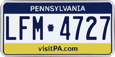 PA license plate LFM4727