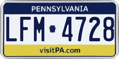 PA license plate LFM4728