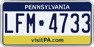 PA license plate LFM4733
