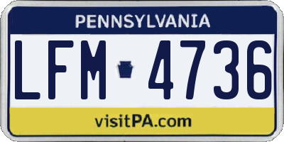 PA license plate LFM4736