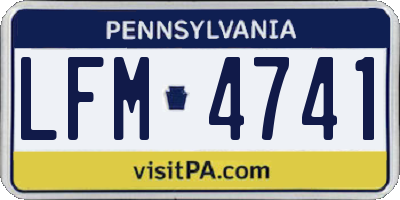 PA license plate LFM4741
