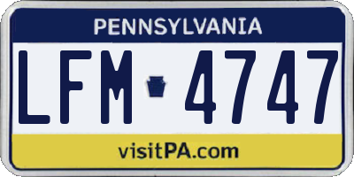 PA license plate LFM4747