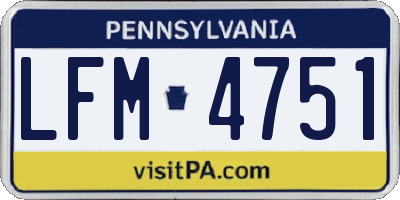 PA license plate LFM4751